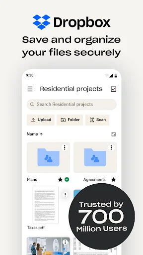Dropbox डाउनलोड करें: सुरक्षित क्लाउड स्टोरेज और फ़ाइल शेयरिंग ऐप - Screenshot 1
