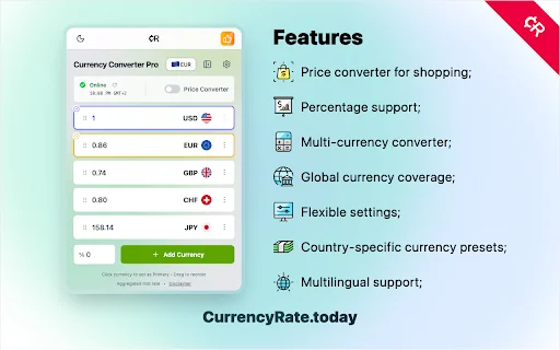 Currency Converter PRO डाउनलोड करें – ऑनलाइन शॉपिंग के लिए सर्वश्रेष्ठ टूल - Screenshot 1