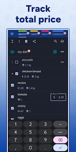Shopping List – Enchan Li डाउनलोड करें – ग्रोसरी लिस्ट और बजट प्लानर - Screenshot 6