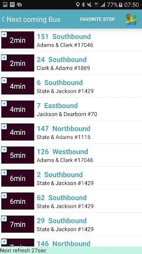 Chicago Bus Tracker डाउनलोड करें – CTA बस और ट्रेन लाइव स्टेटस - Screenshot 6