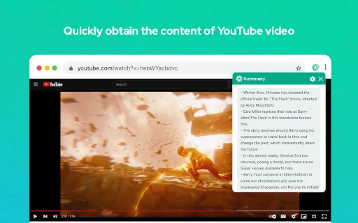 Summary for Youtube डाउनलोड करें – AI के साथ वीडियो और वेबपेज सारांशित करें - Screenshot 2