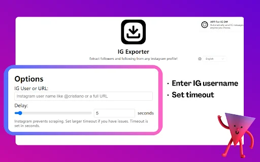 IG Follower Export Tool डाउनलोड करें – Instagram डेटा एक्सपोर्ट करें - Screenshot 1