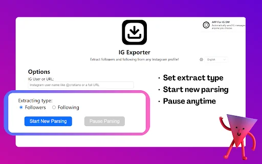 IG Follower Export Tool डाउनलोड करें – Instagram डेटा एक्सपोर्ट करें - Screenshot 2