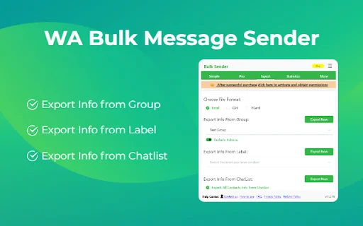 WA Bulk Message Sender डाउनलोड करें – WhatsApp मार्केटिंग टूल - Screenshot 2