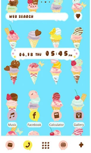 Theme-I Scream for Ice Cream! डाउनलोड करें – प्यारा और रंगीन थीम - Screenshot 1