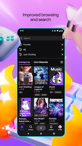 Twitch डाउनलोड करें: लाइव स्ट्रीमिंग और गेमिंग का आनंद लें – Android के लिए - Screenshot 3
