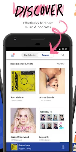 Pandora Music & Podcasts डाउनलोड करें – बेहतरीन म्यूजिक अनुभव - Screenshot 3