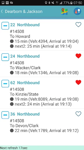 Chicago Bus Tracker डाउनलोड करें – CTA बस और ट्रेन लाइव स्टेटस - Screenshot 5