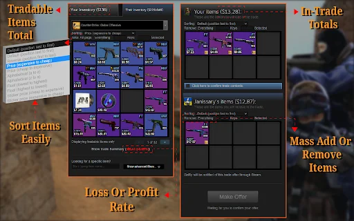 CS2 Trader एक्सटेंशन डाउनलोड करें – Steam ट्रेडिंग के लिए बेहतरीन टूल - Screenshot 2