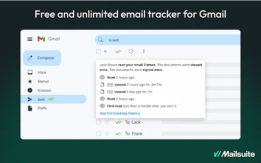 Mailtrack डाउनलोड करें – Gmail के लिए सबसे अच्छा फ्री ईमेल ट्रैकर - Screenshot 2