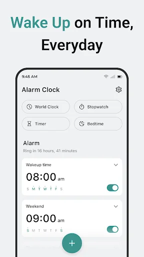 Alarm Clock डाउनलोड करें – स्मार्ट अलार्म, टाइमर और स्लीप साउंड्स - Screenshot 1