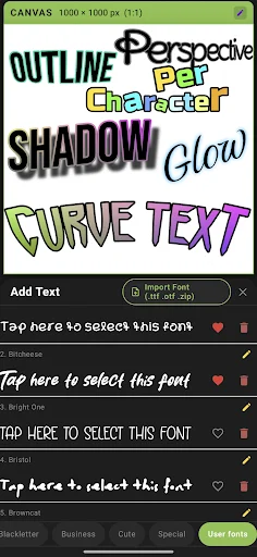 xCanvas 2 – AI Fonts Lettering डाउनलोड करें | सर्वश्रेष्ठ लोगो मेकर - Screenshot 1