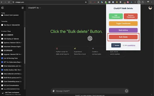 ChatGPT Bulk Delete डाउनलोड करें – ChatGPT चैट आसानी से डिलीट करें - Screenshot 3