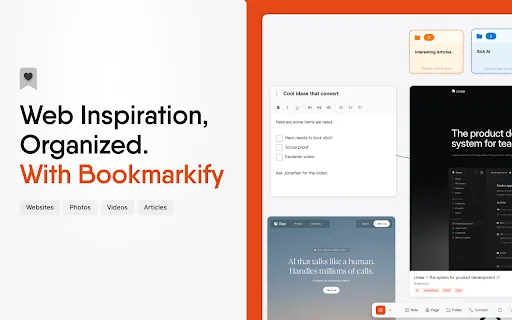 Bookmarkify डाउनलोड करें – सर्वश्रेष्ठ विज़ुअल बुकमार्क मैनेजर - Screenshot 1
