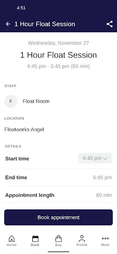 Floatworks App डाउनलोड करें – फ्लोटिंग थेरेपी स्लॉट बुक करें - Screenshot 3