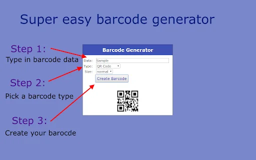 Barcode Generator डाउनलोड करें – ब्राउज़र में बारकोड बनाएं - Screenshot 1