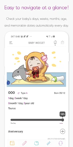 Baby Widget: Baby Tracker डाउनलोड करें – बच्चों की उम्र और मील के पत्थर ट्रैक करें - Screenshot 3