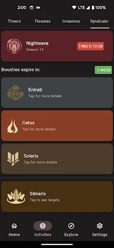 Cephalon Navis डाउनलोड करें – Warframe का सर्वश्रेष्ठ ट्रैकर ऐप - Screenshot 6