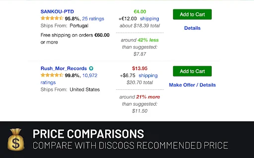 Discogs Enhancer डाउनलोड करें – डिस्कॉग्स के लिए डार्क मोड और एडवांस टूल्स - Screenshot 3