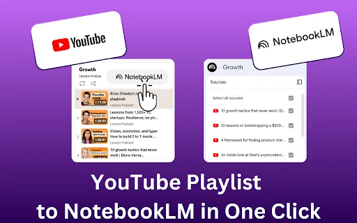 YouTube to NotebookLM डाउनलोड करें – वीडियो को AI नोट्स में बदलें - Screenshot 3