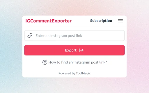ICommentExporter डाउनलोड करें – Instagram Comments Export टूल - Screenshot 1