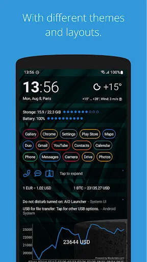 AIO Launcher डाउनलोड करें – सबसे तेज़ और कस्टमाइज़ेबल होम स्क्रीन - Screenshot 2