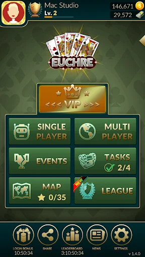 Euchre Ultimate डाउनलोड करें – दोस्तों के साथ ऑनलाइन कार्ड गेम - Screenshot 1