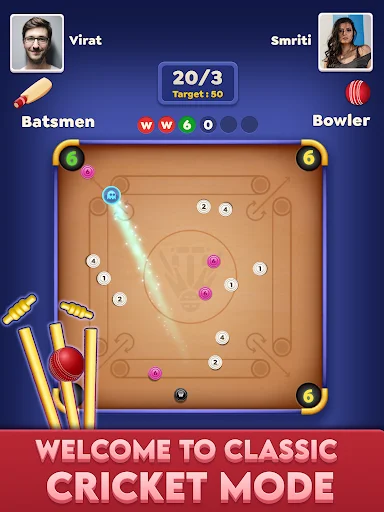 Carrom Cricket डाउनलोड करें – बेहतरीन ऑनलाइन कैरम और डिस्क पूल गेम - Screenshot 11