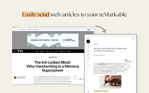 Read on reMarkable डाउनलोड करें – वेब लेखों को पेपर टैबलेट पर भेजें - Screenshot 1