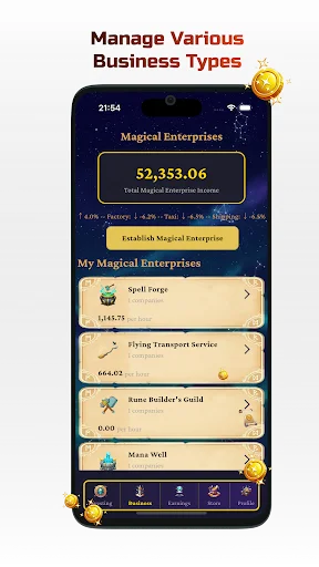Magical Tycoon: Economy Idle डाउनलोड करें – जादू और सोना - Screenshot 2