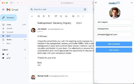 Recruiterflow Chrome Extension डाउनलोड करें – सर्वश्रेष्ठ सोशल सोर्सिंग टूल - Screenshot 1