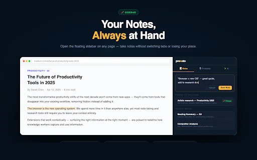 Pronoto: AI Note Taker और Teleprompter – Chrome एक्सटेंशन डाउनलोड करें - Screenshot 5