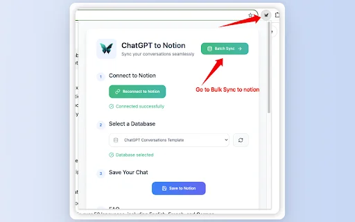 Save ChatGPT to Notion डाउनलोड करें – ChatGPT चैट एक्सपोर्ट करें - Screenshot 2