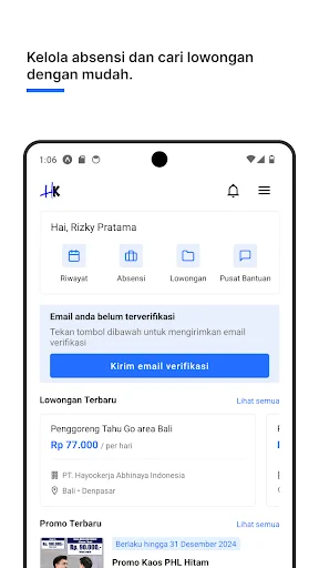 HayoKerja ऐप डाउनलोड करें – पार्टनर उपस्थिति प्रबंधन के लिए सर्वश्रेष्ठ ऐप - Screenshot 1