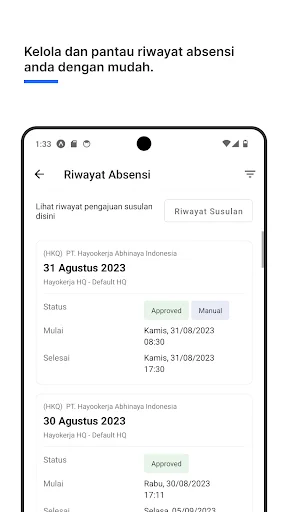 HayoKerja ऐप डाउनलोड करें – पार्टनर उपस्थिति प्रबंधन के लिए सर्वश्रेष्ठ ऐप - Screenshot 3
