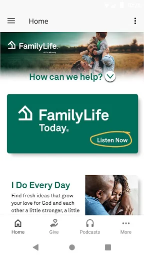 FamilyLife ऐप डाउनलोड करें – प्रेरणादायक पॉडकास्ट और भक्ति सामग्री - Screenshot 1