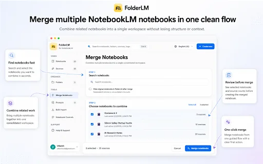 FolderLM डाउनलोड करें – NotebookLM को व्यवस्थित और प्रबंधित करें - Screenshot 3