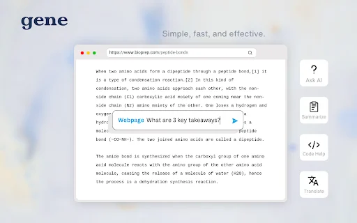 Ask Gene – सर्वश्रेष्ठ AI असिस्टेंट ब्राउज़र एक्सटेंशन डाउनलोड करें - Screenshot 1