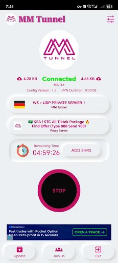 MM Tunnel APK डाउनलोड करें – तेज़ और सुरक्षित VPN सेवा v1.31 - Screenshot 3