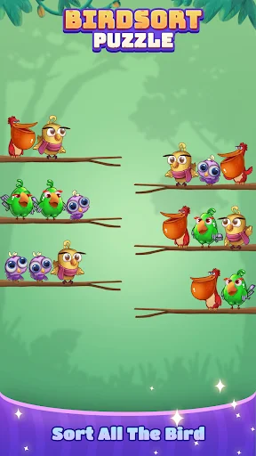 Bird Sort: Color Puzzle Master डाउनलोड करें – रंगीन पहेली गेम - Screenshot 5