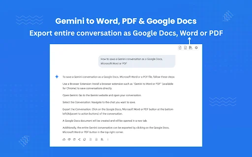 AI Chat to Word, PDF & Google Docs डाउनलोड करें – Gemini एक्सपोर्ट - Screenshot 3