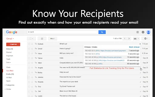 Email Tracker डाउनलोड करें – Gmail और Outlook के लिए मुफ्त ईमेल ट्रैकिंग - Screenshot 2