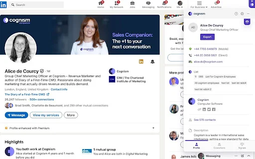 Cognism Chrome Extension डाउनलोड करें – प्रीमियम सेल्स डेटा पाएं - Screenshot 1