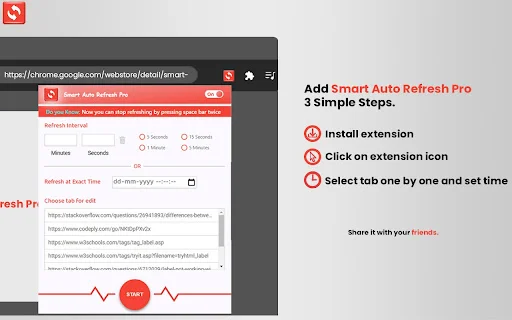 Smart Auto Refresh डाउनलोड करें – वेब पेज ऑटो रीलोड एक्सटेंशन - Screenshot 2