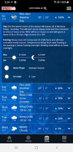 WNDU First Alert Weather डाउनलोड करें – सटीक स्थानीय मौसम अपडेट - Screenshot 3