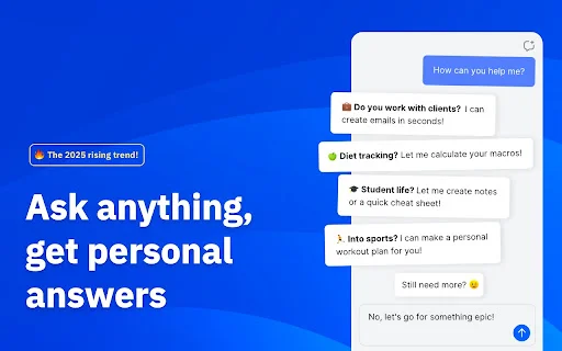 AI Chatbot डाउनलोड करें – ब्राउज़र के लिए सबसे स्मार्ट AI असिस्टेंट - Screenshot 1