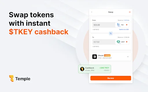 Temple Wallet डाउनलोड करें – सुरक्षित Tezos और EVM क्रिप्टो वॉलेट - Screenshot 2