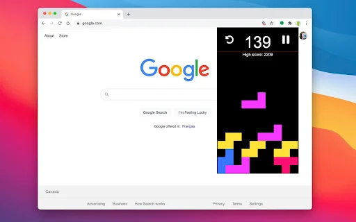 Tetrys – Chrome के लिए बेस्ट फॉलिंग ब्लॉक्स गेम डाउनलोड करें - Screenshot 1