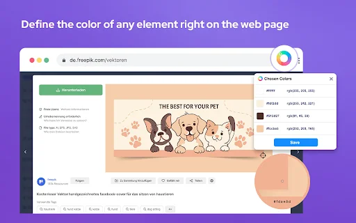 Color Picker – Eyedropper Tool डाउनलोड करें – वेब रंग पहचानें - Screenshot 1