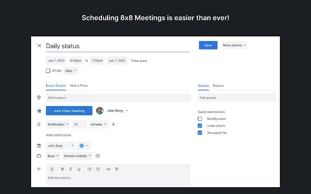 8×8 Meet for Google Chrome डाउनलोड करें – मुफ्त मीटिंग एक्सटेंशन - Screenshot 1